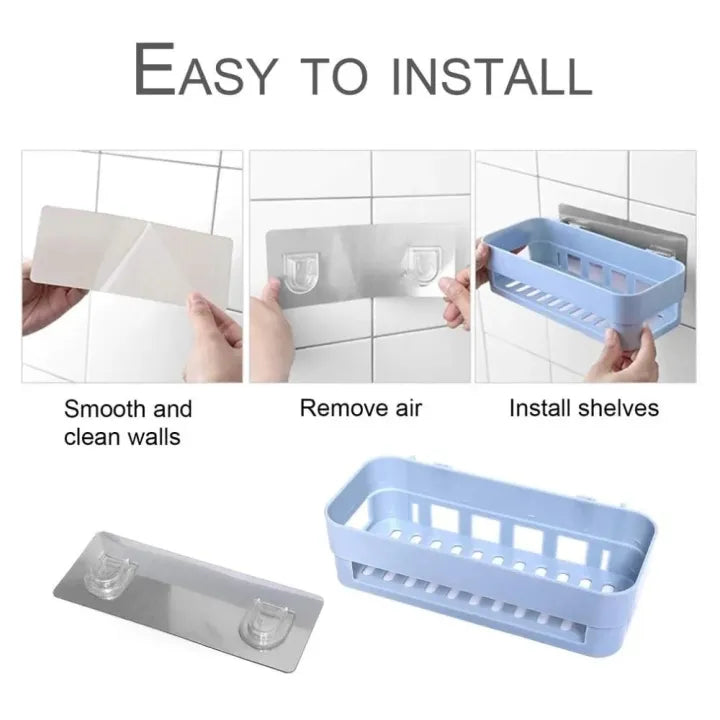 Plastic Inter Design Bathroom Kitchen Organize Shelf Rack Shower Corner with Wall Mounted