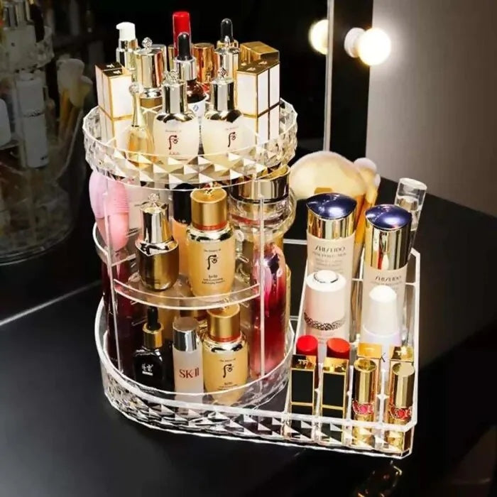360° Rotating Makeup Organizer Stand - Cosmetic Holder Acrylic