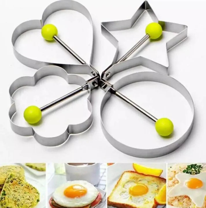 4PCS Stainless Steel Egg Ring Molds – Non‑Stick Fried Egg & Pancake Shaper Set