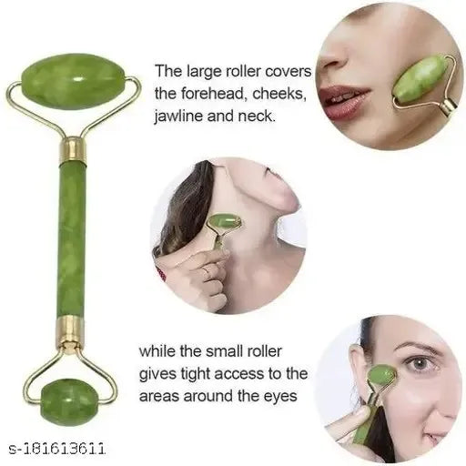 Natural Jade Roller & Gua Sha Set – Facial Massage & Anti‑Aging Skin Tool