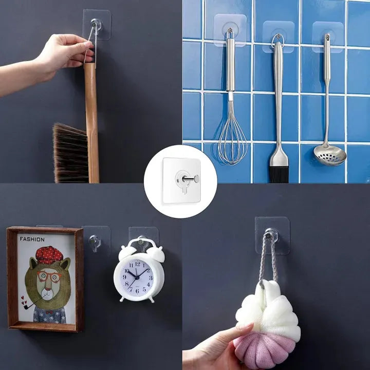 5PCS Wall Adhesive Hooks – Screw Free Hanging Hook Set