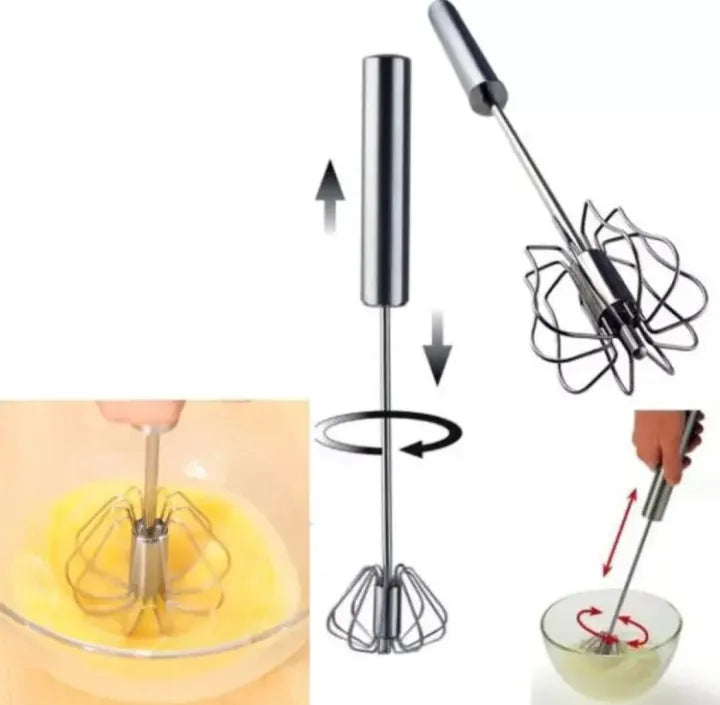 Semi‑Automatic Push Whisk – Egg & Cream Beater Tool