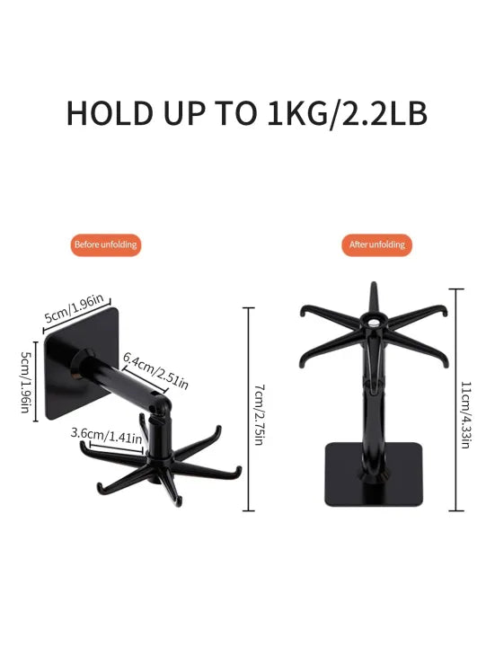 360 Rotating Hook – Punch Free Kitchen Wall Hanger