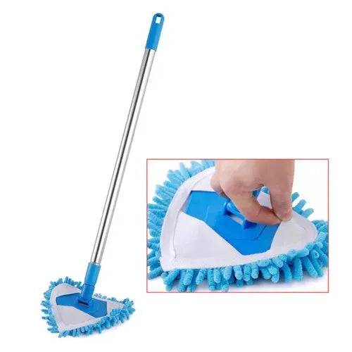 180° Rotating Triangular Microfiber Mop – Precision Corner & High-Reach Cleaning