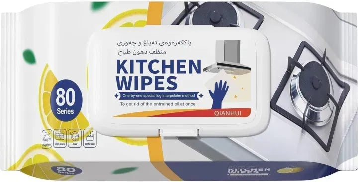 Kitchen Cleaning Wipes – 48 Pack Multipurpose Oil & Grease Remover Wipes for Kitchen, Stove & Table