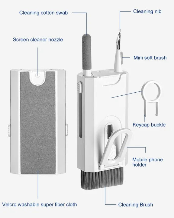 Premium 7‑in‑1 Keyboard Cleaning Tool Kit – Laptop, PC & Earbuds Cleaning Brush Set