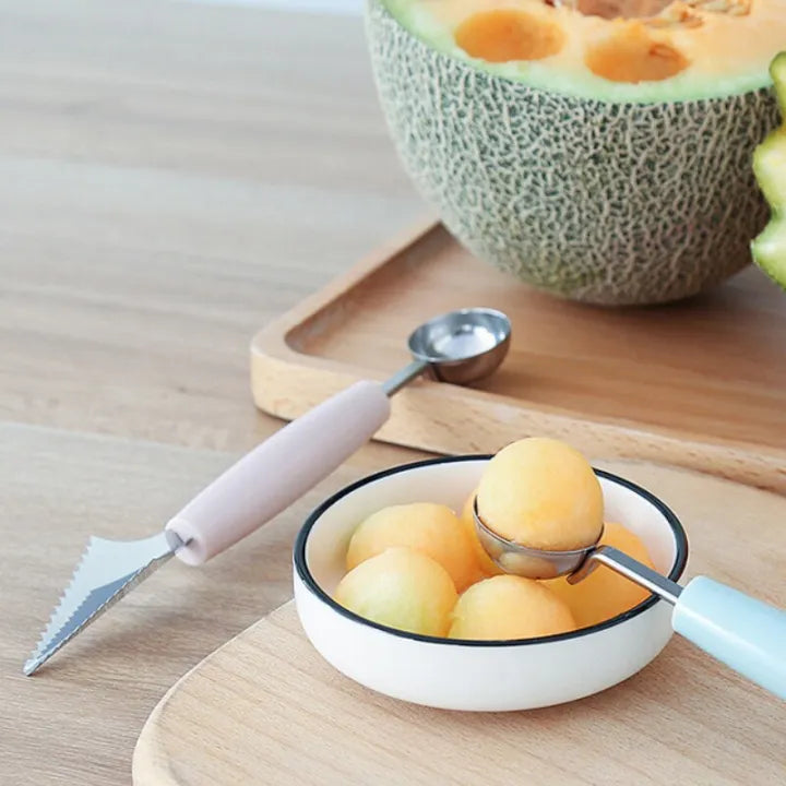 Fruit Slicer Tool Set – Melon Spoon & Carving Knife