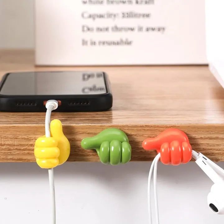 Thumb Wall Hooks – Silicone Cable Organizer & Key Holder