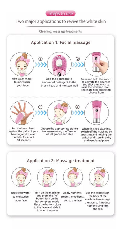 USB Face Cleansing Brush – Deep Clean Silicone Massager