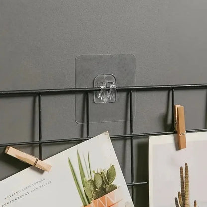 Clear Wall Hooks – Self‑Adhesive Shelf Fixing Clips