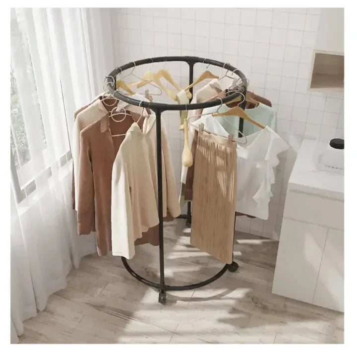 Premium Rotating Floor Garment Rack – Large Capacity Space Saving Clothes Hanger with Wheels