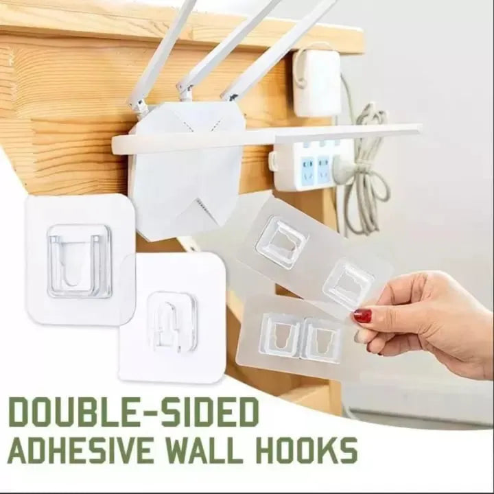 4 Pair Sticky Hooks – Waterproof Wall & Ceiling Hook Set