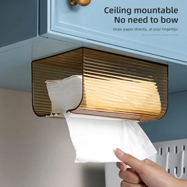 Wall Mounted Acrylic Tissue Box Holder – Bathroom & Kitchen Tissue Organizer