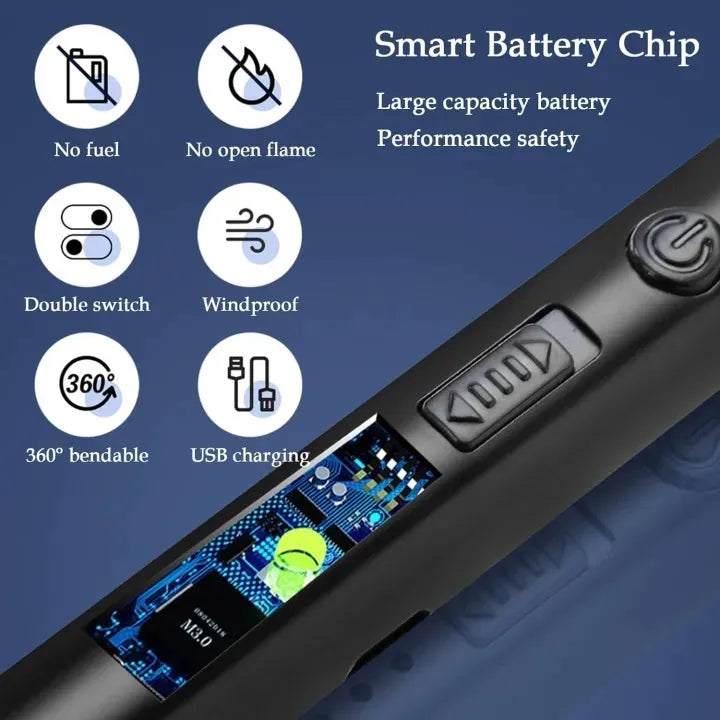 USB Electric Lighter – Flameless Windproof Arc Igniter