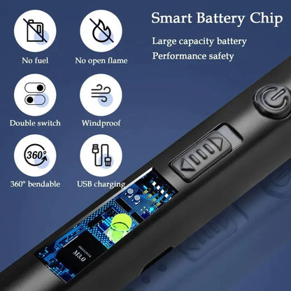 USB Electric Lighter – Flameless Windproof Arc Igniter