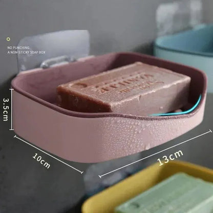 Wall Mounted Double Layer Soap Holder – Bathroom Organizer