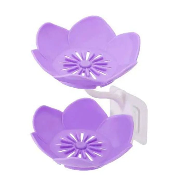 Double-Layer Flower Shaped Soap Tray – Mounted Drain Holder
