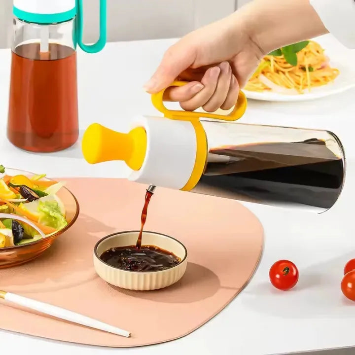2 in 1 Glass Oil Bottle with Brush – BBQ & Baking Oil Dispenser
