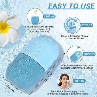 Silicone Ice Roller – Facial Massager for Glowing Skin & Eye Bags