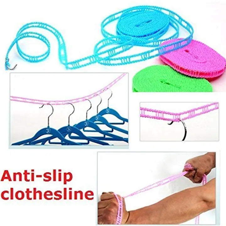 Heavy-Duty 5-Meter Plastic Clothesline – Windproof & Portable Hanging Rope