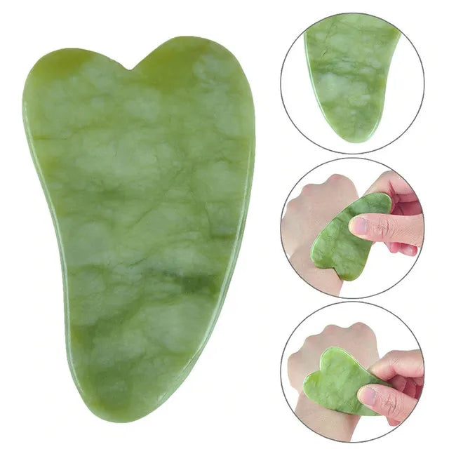 Heart Shape Jade Gua Sha – Facial Massage & Skin Tightening Tool