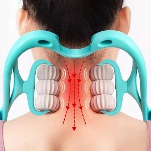 Six-Wheel Cervical Neck Massager – Deep Tissue Relief