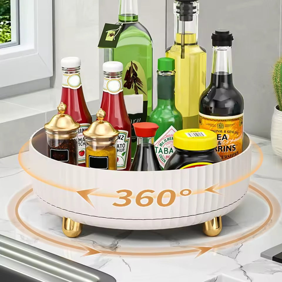 360° Rotating Makeup Organizer Tray – Lazy Susan Cosmetic & Perfume Storage