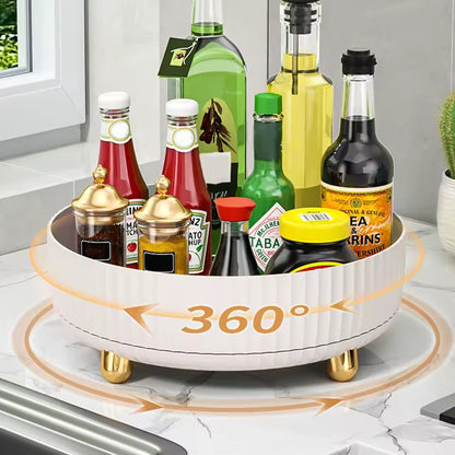 360° Rotating Makeup Organizer Tray – Lazy Susan Cosmetic & Perfume Storage