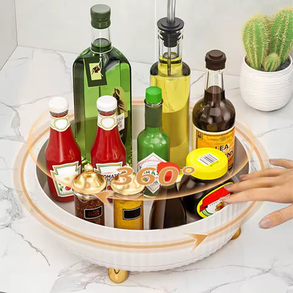 360° Rotating Makeup Organizer Tray – Lazy Susan Cosmetic & Perfume Storage