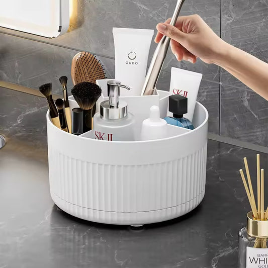 360° Rotating Makeup Brush Holder – Table Top Cosmetic Storage Organizer