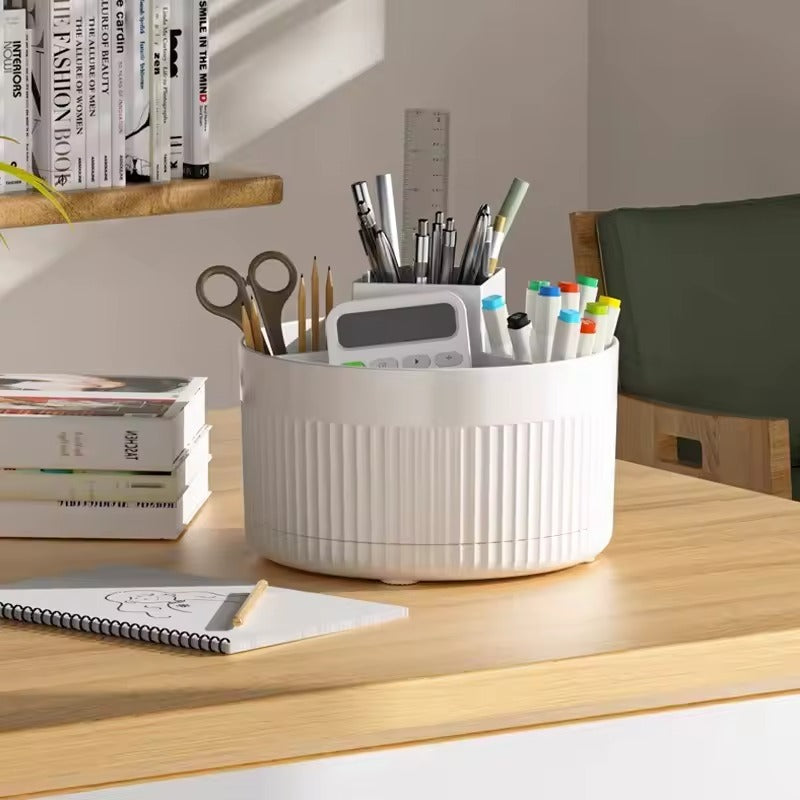 360° Rotating Makeup Brush Holder – Table Top Cosmetic Storage Organizer