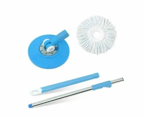 Universal 360° Stainless Steel Spin Mop Stick – Rod with Microfiber Head
