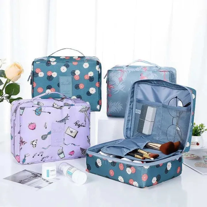 Makeup Storage Bag with Zipper – Travel Cosmetic Organizer for Brushes & Toiletries