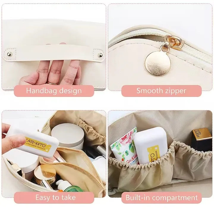 Makeup Storage Bag with Zipper – Travel Cosmetic Organizer for Brushes & Toiletries