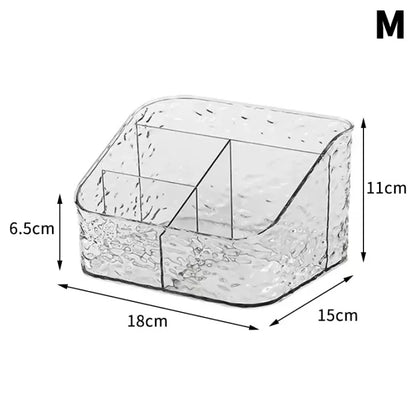 Transparent Cosmetic Storage Box – Multi-Compartment Makeup & Skincare Organizer