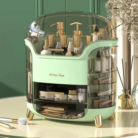 Luxury Desktop Cosmetic Organizer – Dustproof Makeup & Vanity Storage Box