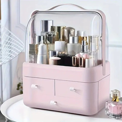 Multifunctional Cosmetic Organizer – Adjustable Makeup Storage for Vanity & Bathroom (Pink)