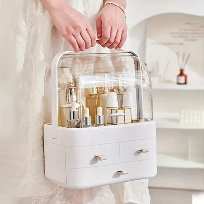 Multifunctional Cosmetic Organizer – Adjustable Makeup Storage for Vanity & Bathroom (white)