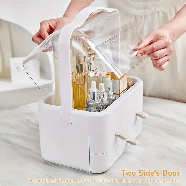 Multifunctional Cosmetic Organizer – Adjustable Makeup Storage for Vanity & Bathroom (white)