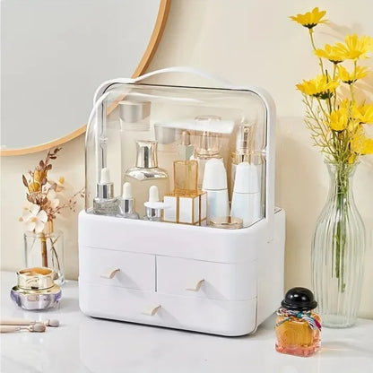 Multifunctional Cosmetic Organizer – Adjustable Makeup Storage for Vanity & Bathroom (white)