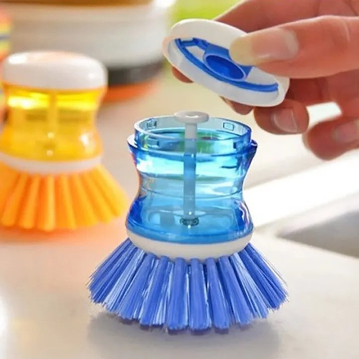 Dishwashing Brush with Soap Dispenser – Kitchen Scrub Brush for Pots & Dishes