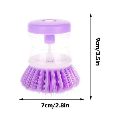 Dishwashing Brush with Soap Dispenser – Kitchen Scrub Brush for Pots & Dishes
