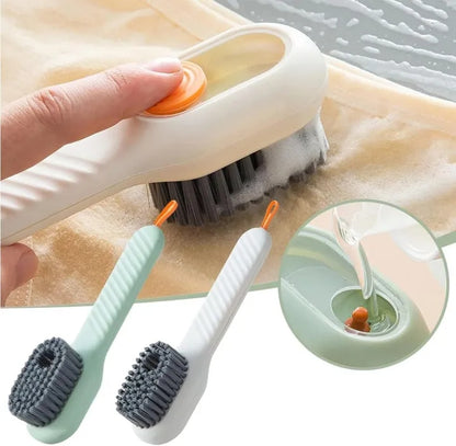 Cleaning Brush with Soap Dispenser – Long Handle Soft Bristle Laundry Brush