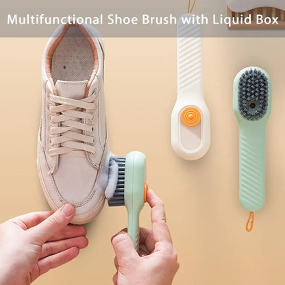 Cleaning Brush with Soap Dispenser – Long Handle Soft Bristle Laundry Brush