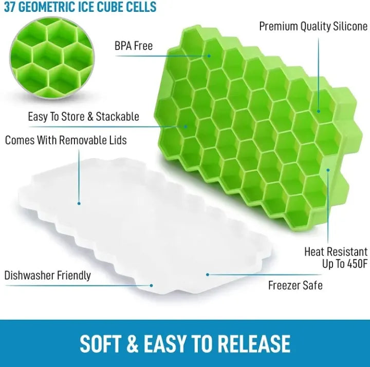 Silicone Ice Tray – BPA Free 37 Grid Ice Cube Mold