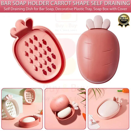 Creative Carrot-Shaped Soap Box – Cute Cartoon Draining Holder