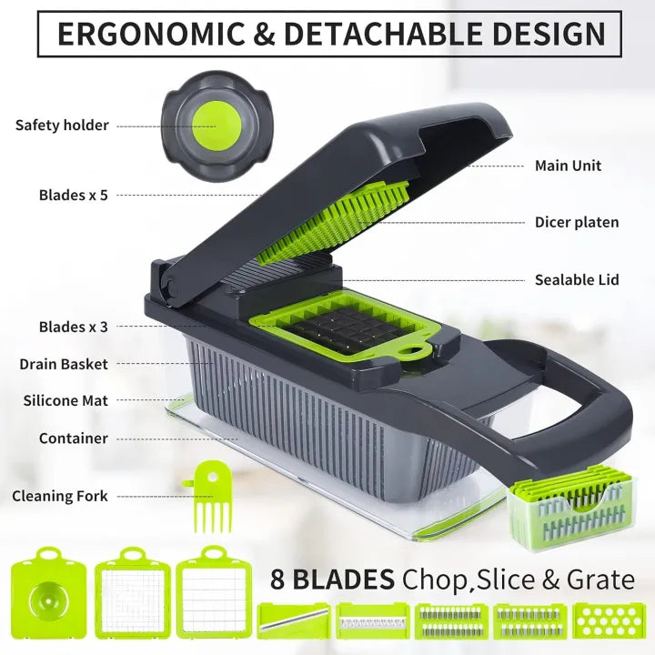 12‑in‑1 Kitchen Chopper – Vegetable & Fruit Cutter Tool