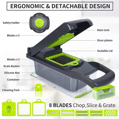 12‑in‑1 Kitchen Chopper – Vegetable & Fruit Cutter Tool