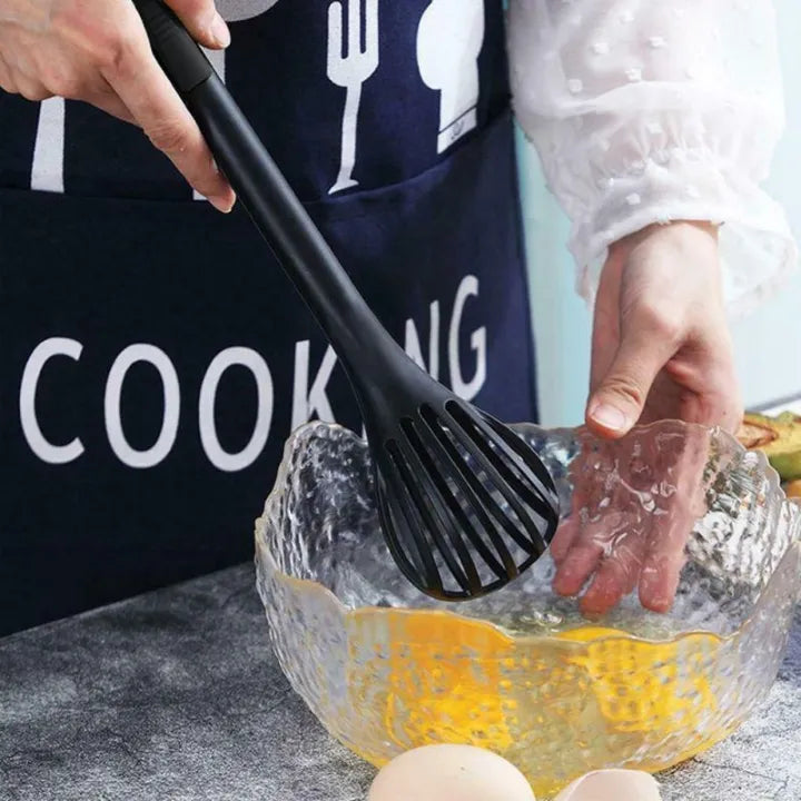 Kitchen Tongs & Whisk – Nylon Egg Beater Tool
