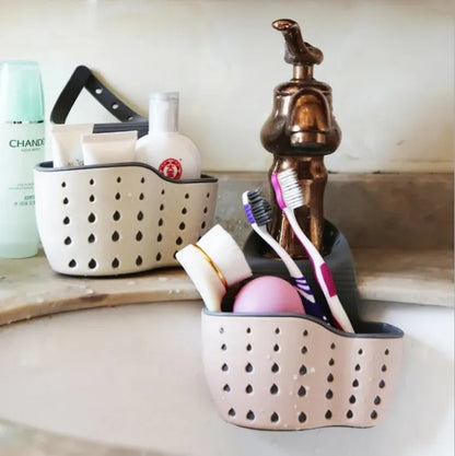 Kitchen Sink Drain Basket Holder – Hanging Sponge & Soap Storage Organizer Rack